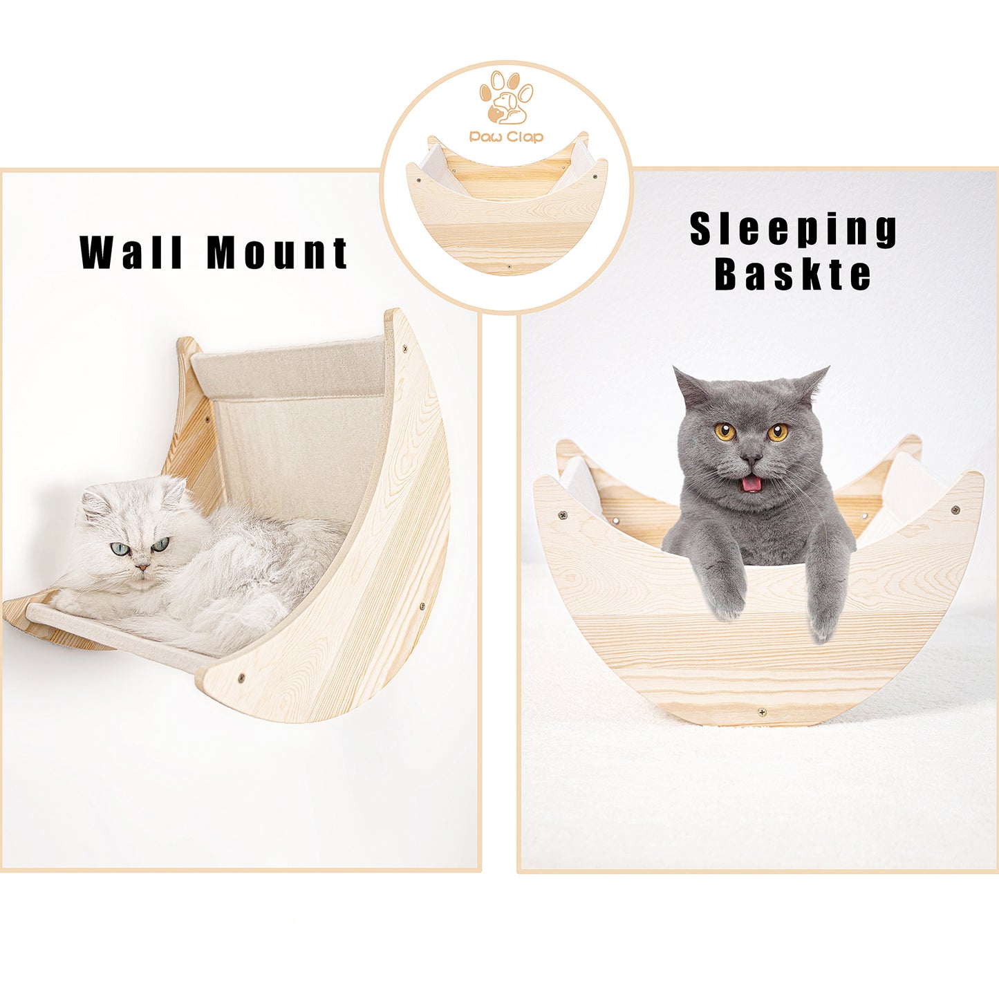 Moon | Wall Mounted Cat Shelf & Hammock