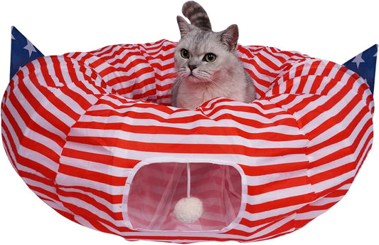 Versatile Cat Tunnel Bed - Multi-Functional 2-in-1 Cat Toy