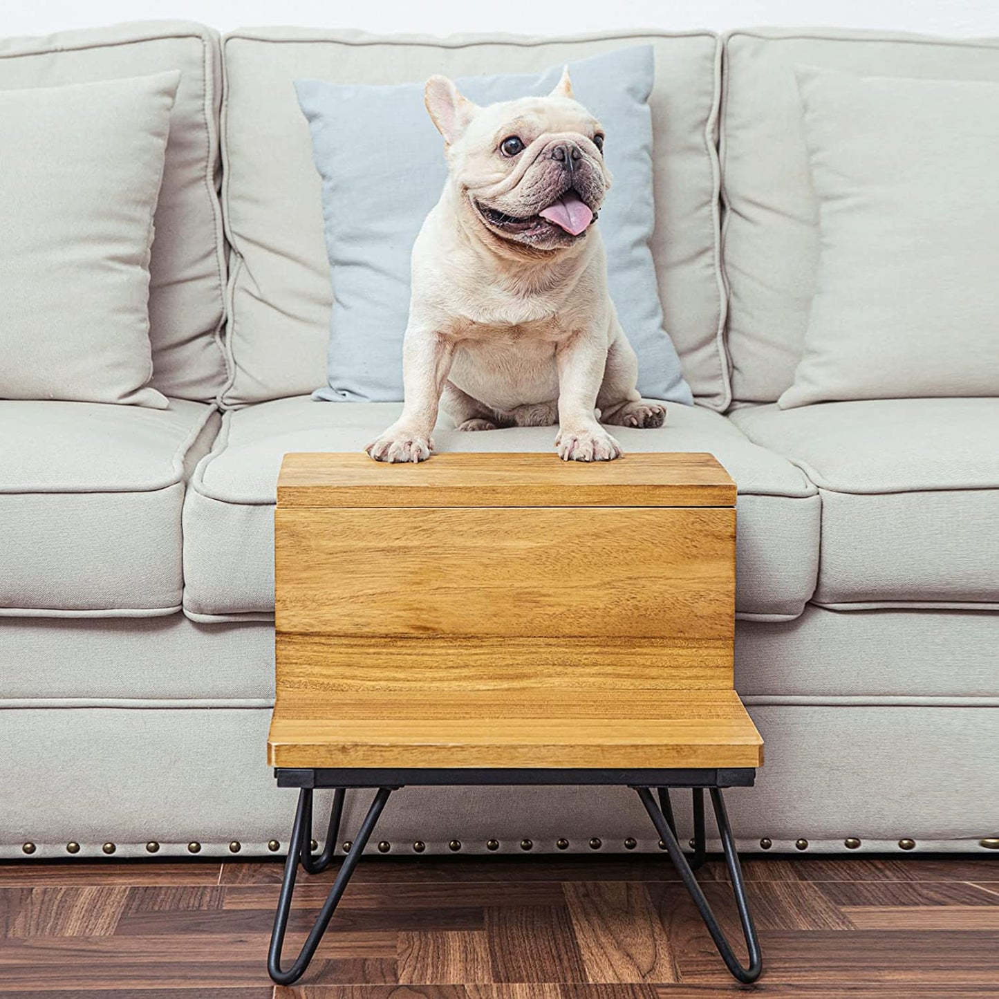 Solid Wood Dog Stairs for Small and Medium Pets Step Stool