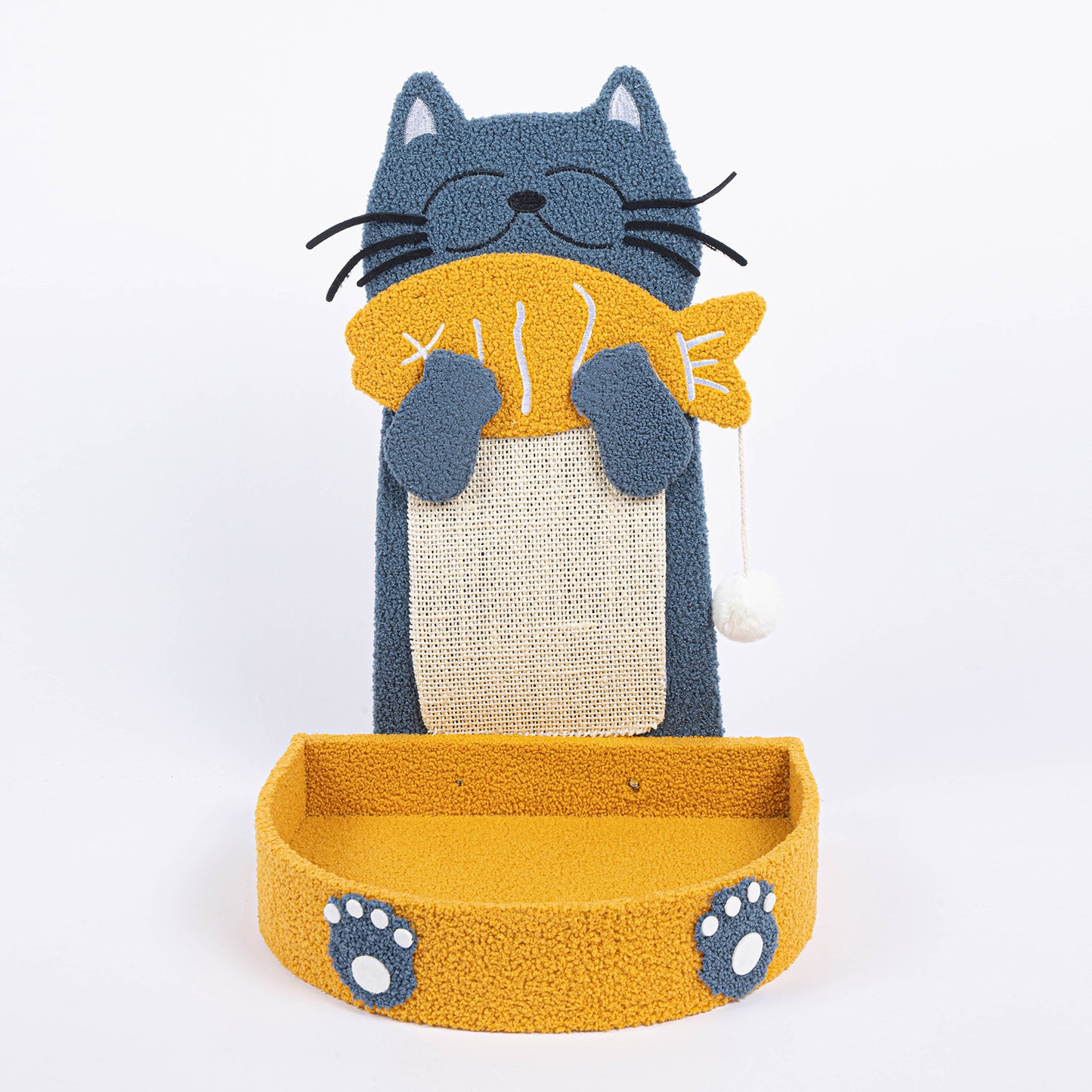 Cute Fish and Cat-shaped Cat Scratch Board with Bed for Happy Felines